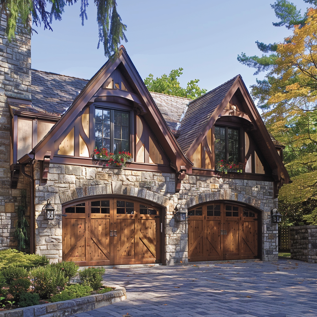 wood carriage style garage doors