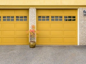 Bright Yellow Garage Door