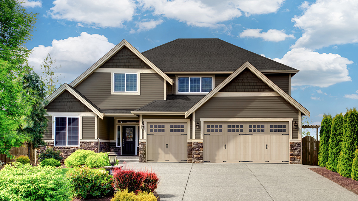 Carriage House Garage Door Natural Finish
