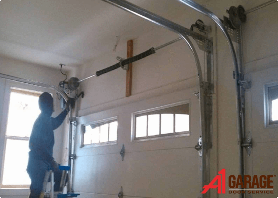 Garage door track repair