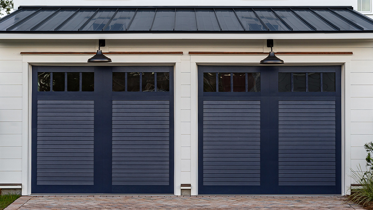 Louver Garage Door with Windows