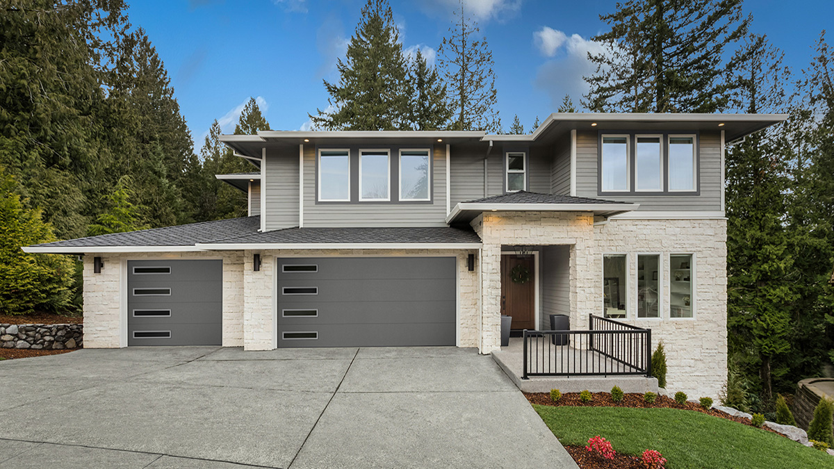 Modern Steel Mosaic Garage Doors