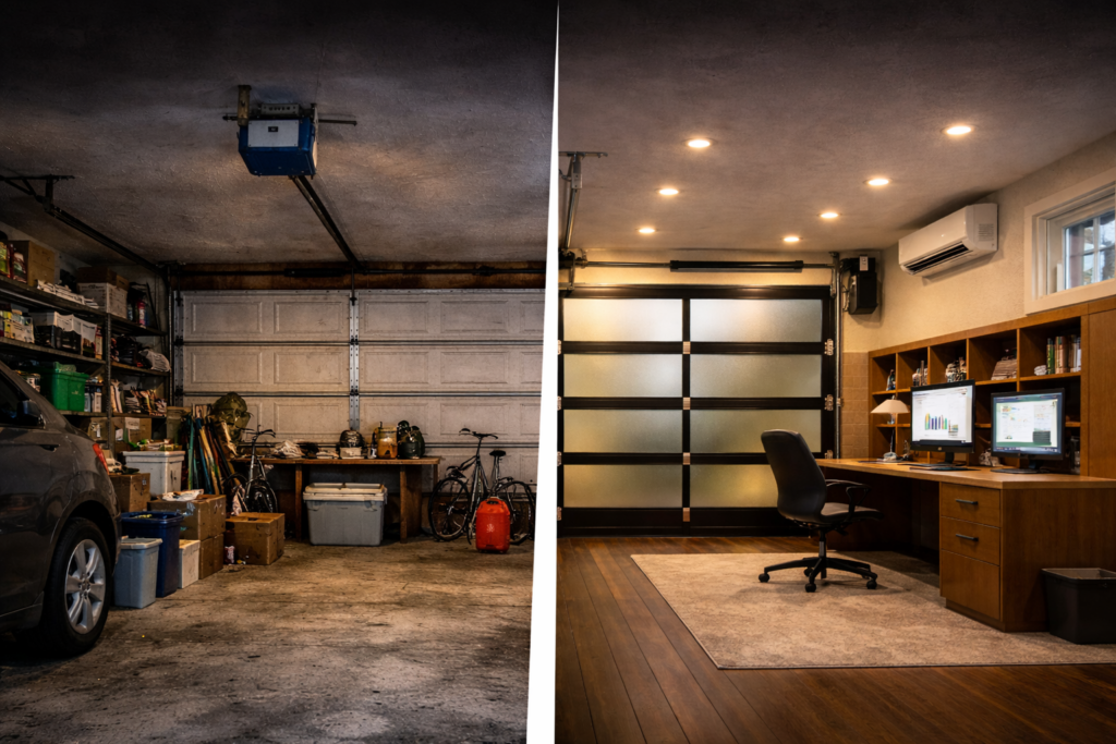 From Cold Concrete to Corner Office: Converting a 2- or 3-Car Garage into a Climate-Controlled Workspace
