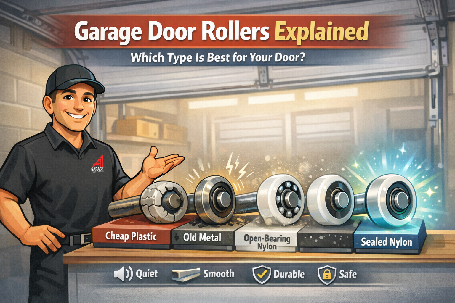 Garage Door Rollers: Nylon vs Metal (What to Choose and Why)