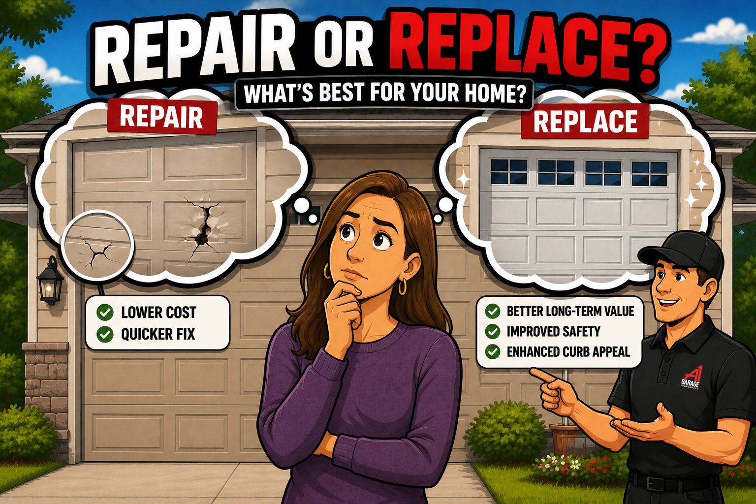 Should You Repair or Replace a Damaged Garage Door Panel? A Homeowner’s Guide